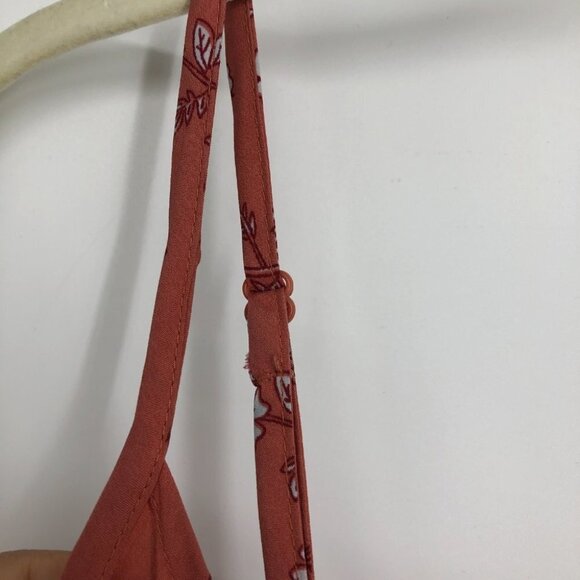 Streetwear Society Peach Floral Tank Top Casual summer buttoned mini dress S - Picture 7 of 15